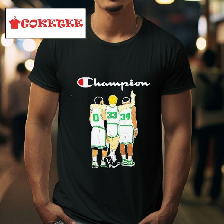 Boston Celtics Jayson Tatum Larry Bird And Paul Pierce Champions Tshirt 