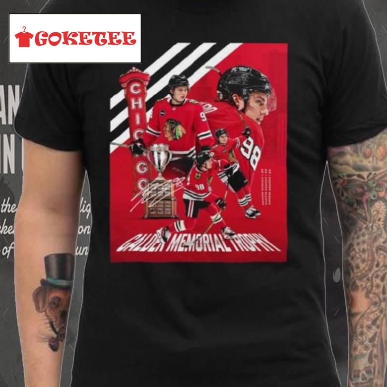 Chicago Blackhawks Nhl Connor Bedard Mvp Calder Memorial Trophy Signature Shirt