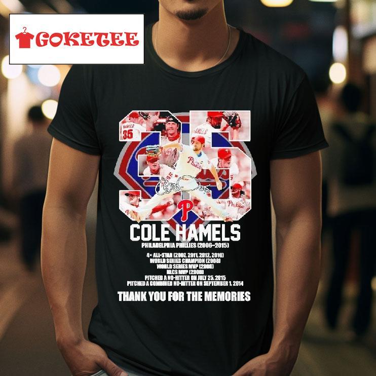 Cole Hamels Philadelphia Phillies   Thank You For The Memories Tshirt 