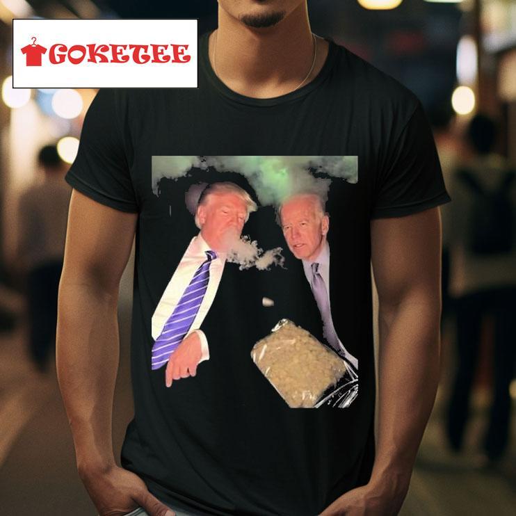 Donald Trump And Joe Biden Smoking Tshirt 