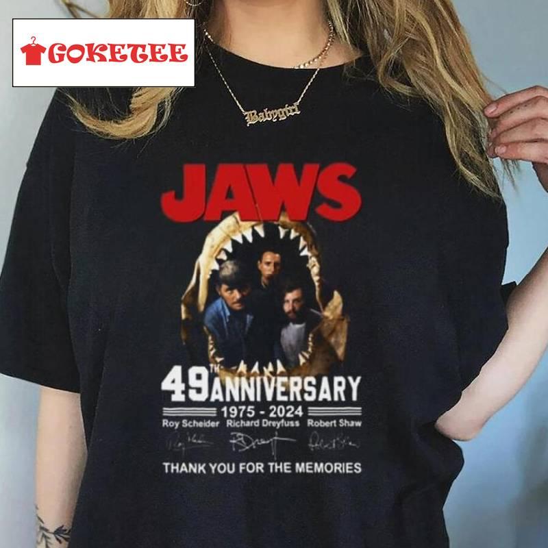 Jaws 49th Anniversary 1975 2024 Thank You For The Memories T Shirt