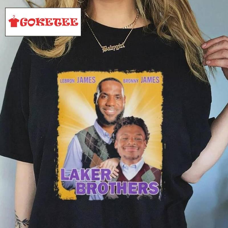 Laker Brothers Lebron James And Bronny James Shirt