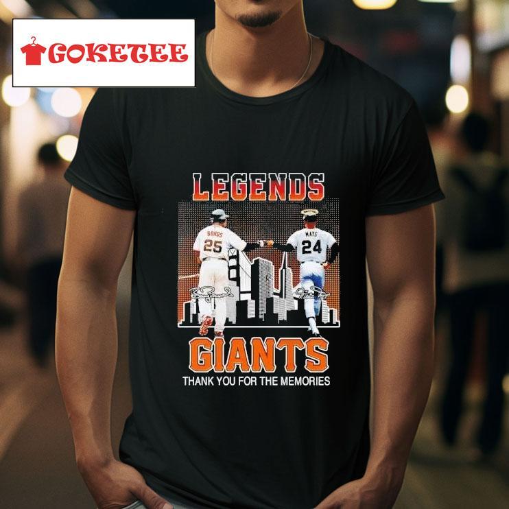 Legends Bonds And Mays Giants Thank You For The Memories Tshirt 