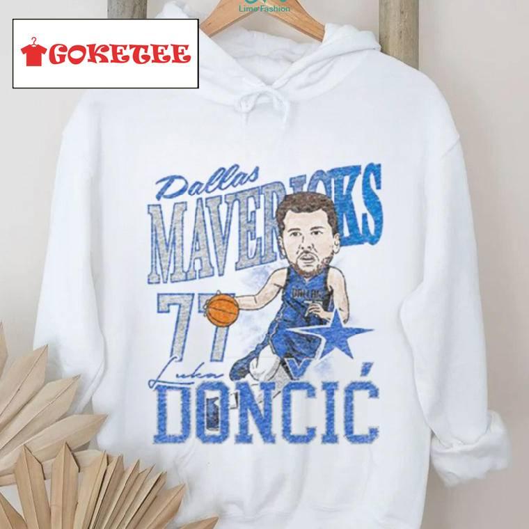 Luka Doncic Dallas Mavericks White Caricature Short Sleeve Fashion Player T Shirt