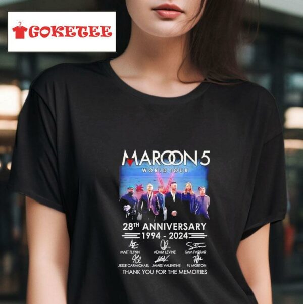 Maroon World Tour Th Anniversary Thank You For The Memories Signatures Tshirt
