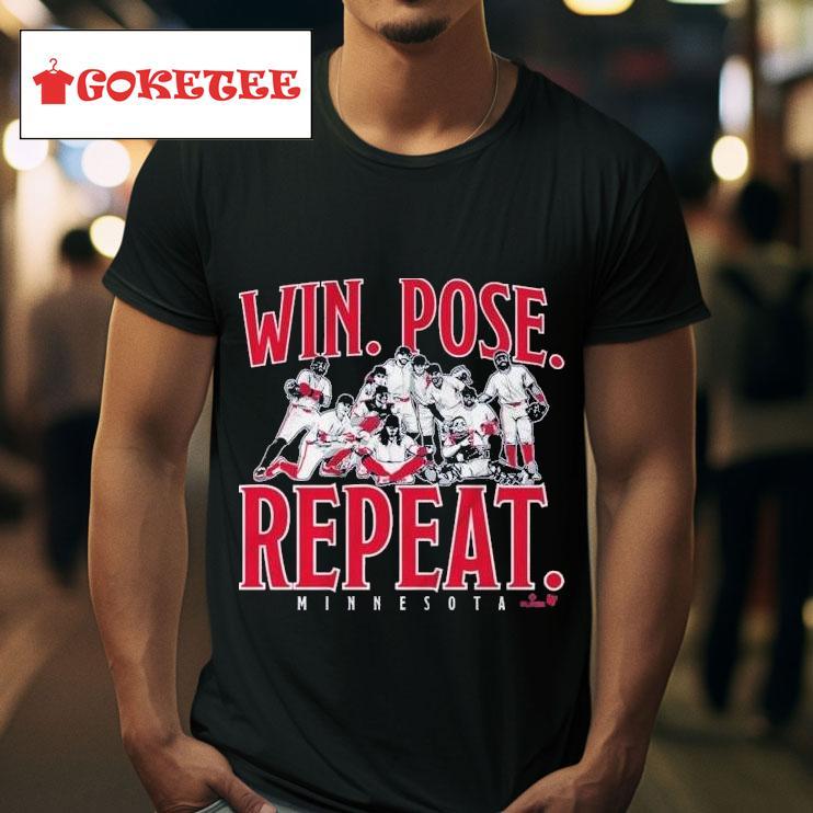 Minnesota Baseball Win Pose Repeas Tshirt 