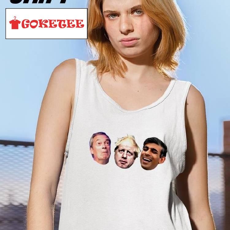 Nigel Farage Boris Johnson And Rishi Sunak Three Liars Meme Shirt