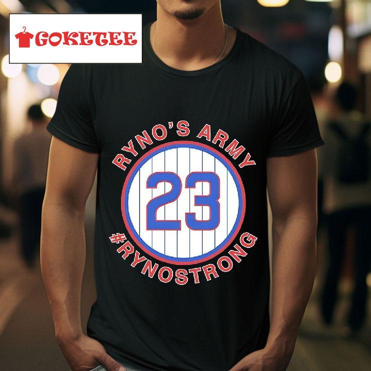 Ryno S Army Rynostrong Ryne Sandberg  Chicago Cubs Tshirt 