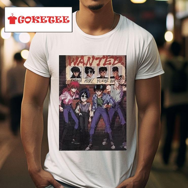 Wanted Kurama Hiei Yusuke Kuwabara Anime S Tshirt 