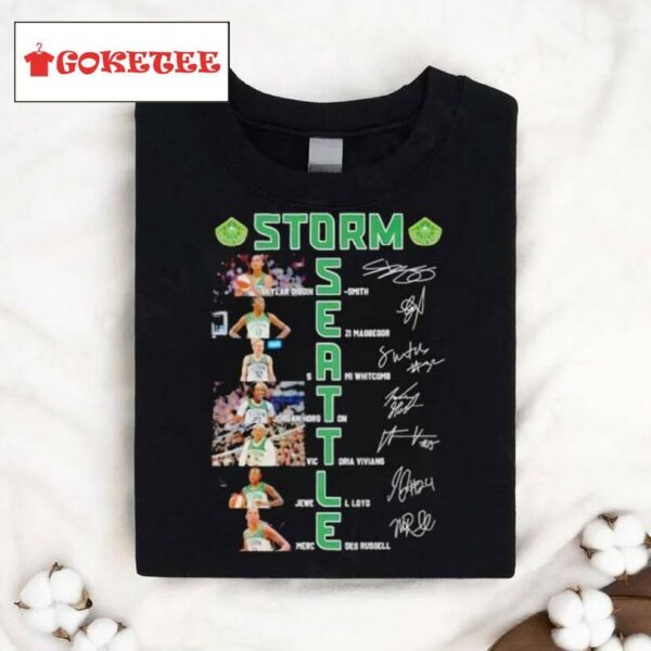 Seattle Storm Women’s Basketball Greatest Players Signatures T Shirt